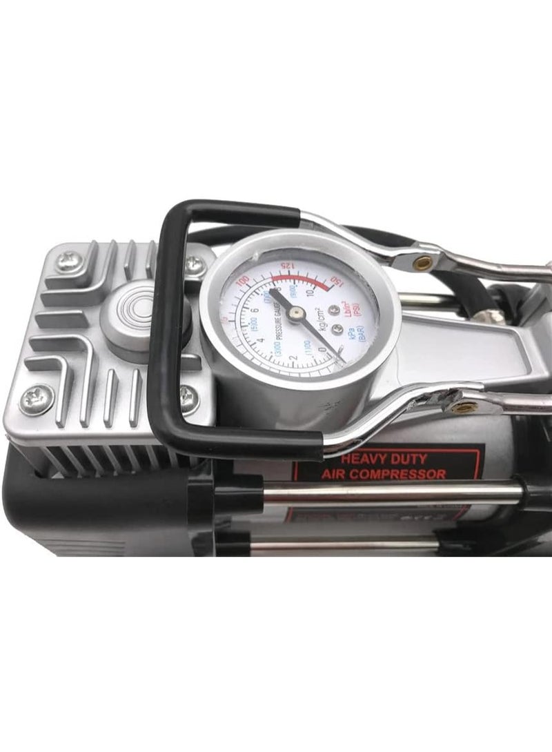 منفاخ هواء 2 سلندر جبار للسيارات يعمل بجهد 12 فولت ضاغط هواء محمول عالي الضغط للنفخ السريع - Image 2